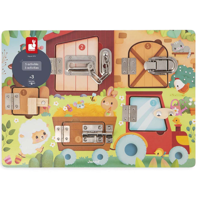 janod activiteitenbord boerderij - sloten en grendels | 11.3334 | 1