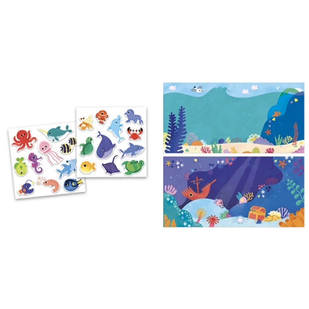 janod knutselset herbruikbare stickers - zeedieren | 11.9046 | 2