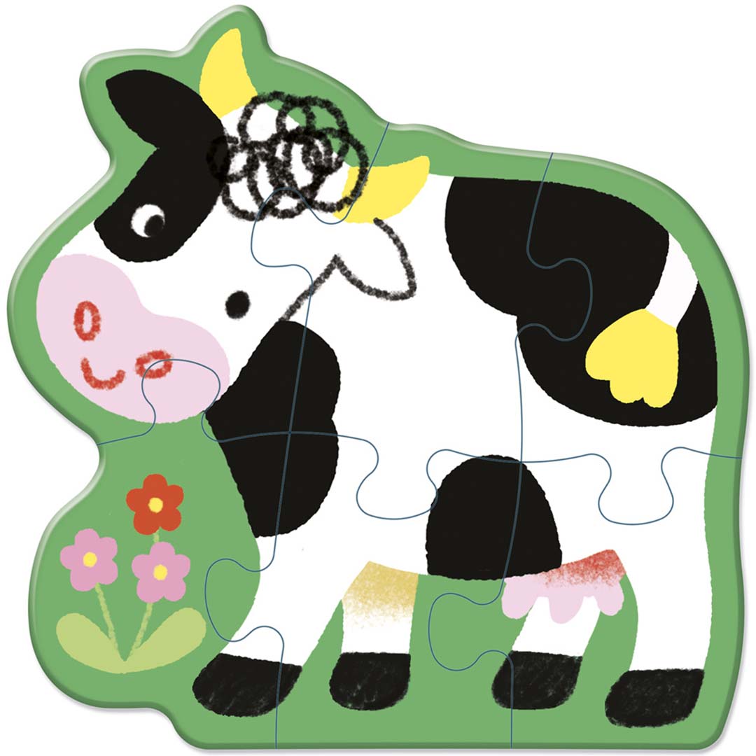 janod puzzel 5 formaten - boerderij - 2,4,6,8,10 st | 11.2487 | 6