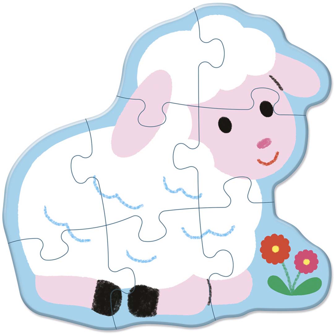 janod puzzel 5 formaten - boerderij - 2,4,6,8,10 st | 11.2487 | 7