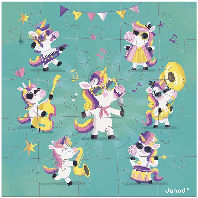 janod puzzelkaart - eenhoorn feest | 11.2400 | 1