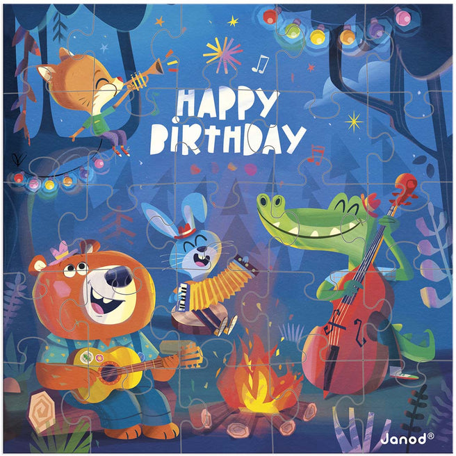 janod puzzelkaart - verjaardagskaart bos | 11.2396 | 1