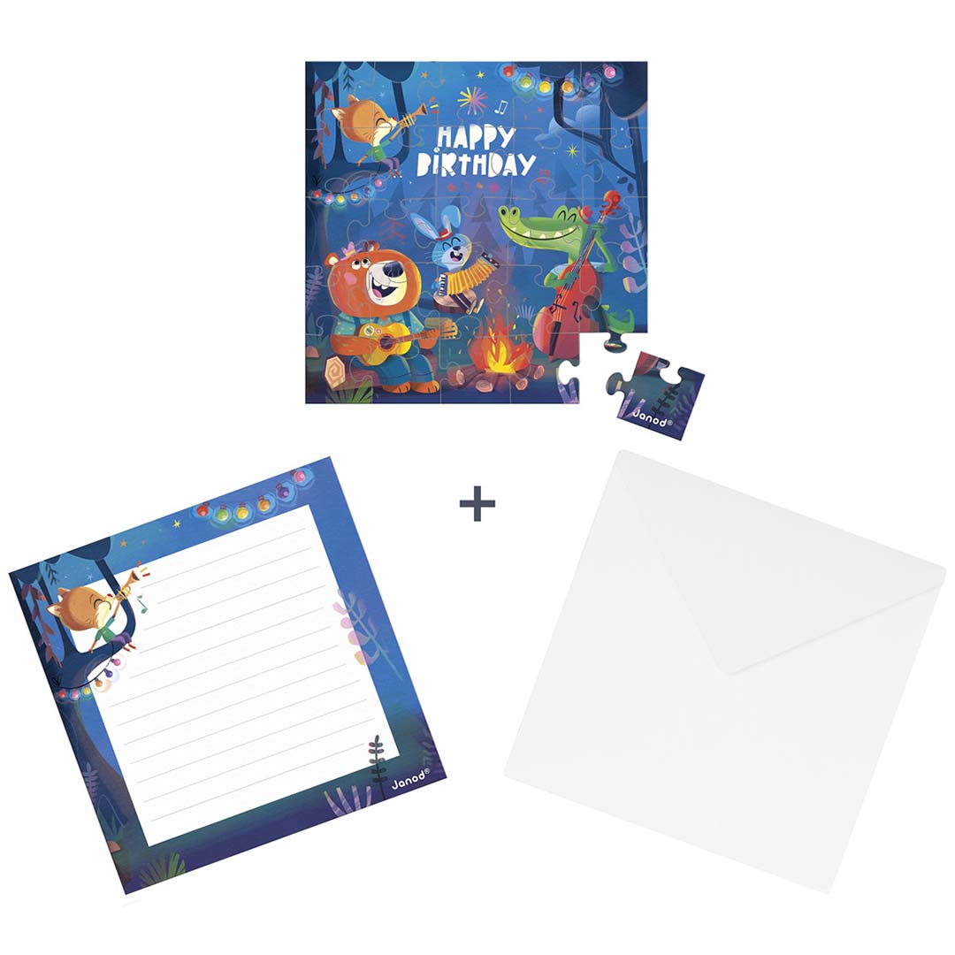 janod puzzelkaart - verjaardagskaart bos | 11.2396 | 2