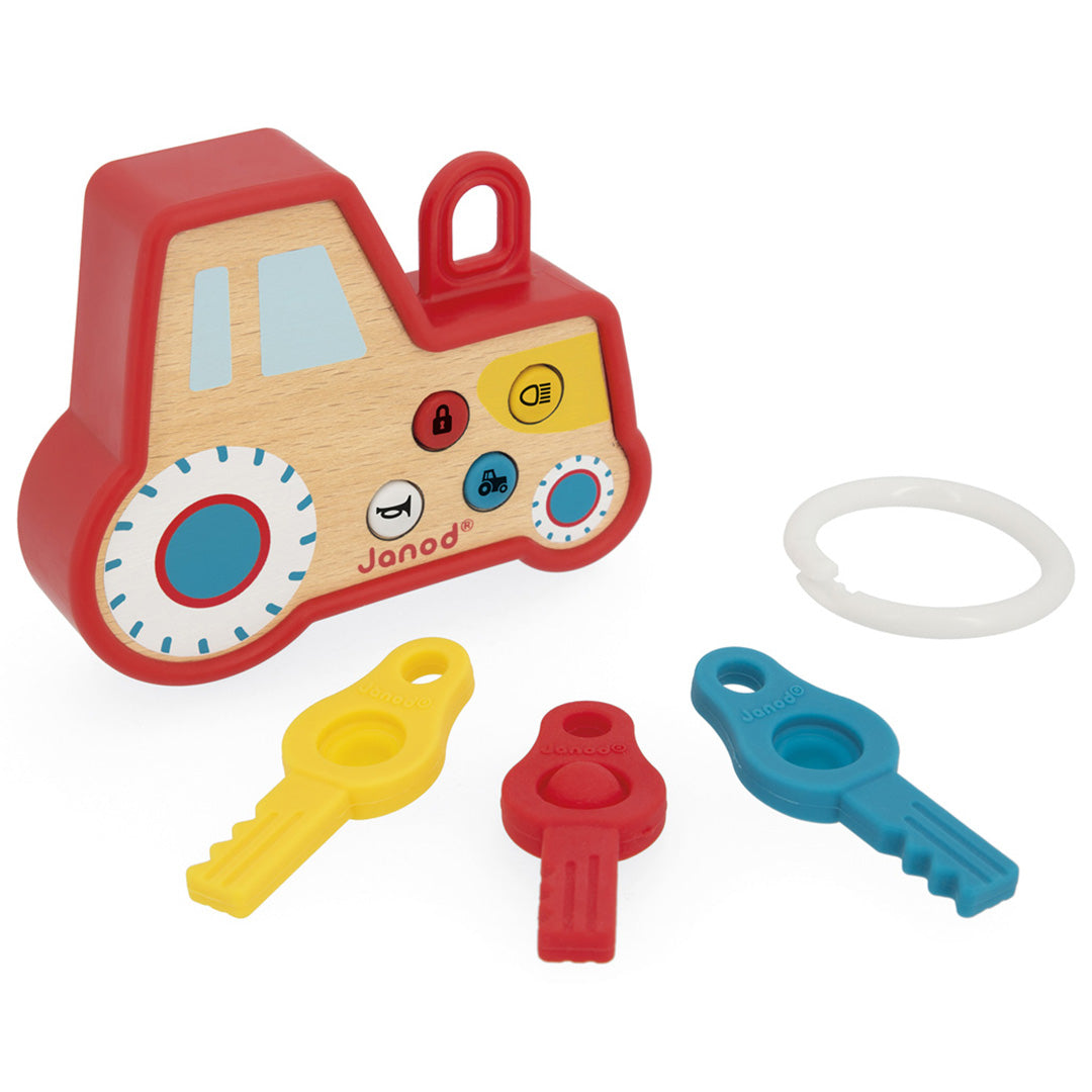 janod activiteitenspeeltje sleutelhanger met geluid en licht tractor | JANO3331 |  3