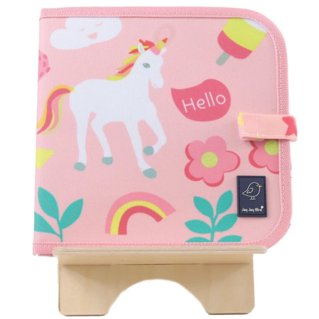jaq jaq bird uitwisbaar krijtboek - unicorn and hearts  | 2621006 | 0