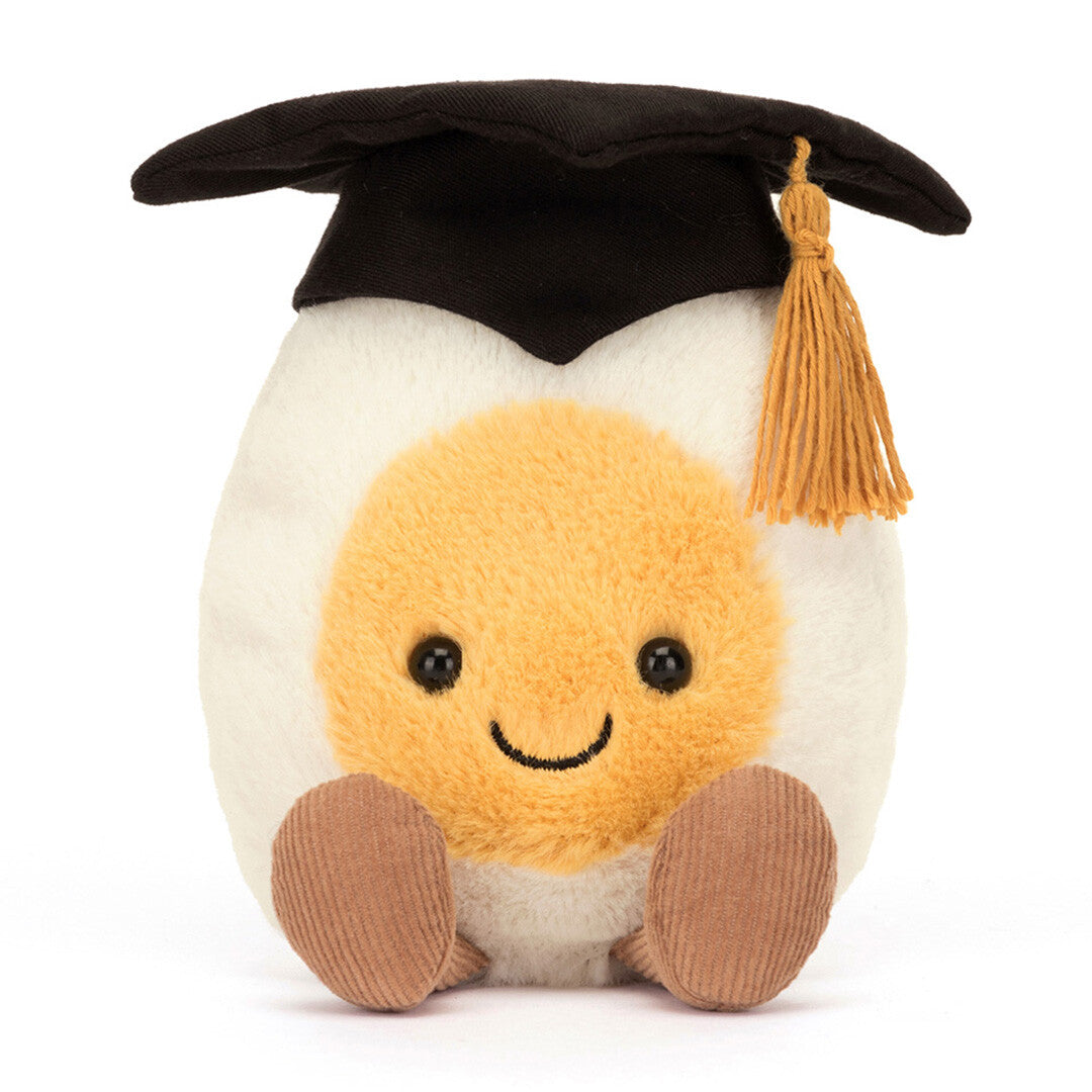jellycat amuseables knuffel gekookt ei - afgestudeerd - 14 cm | A6BEGR | 0