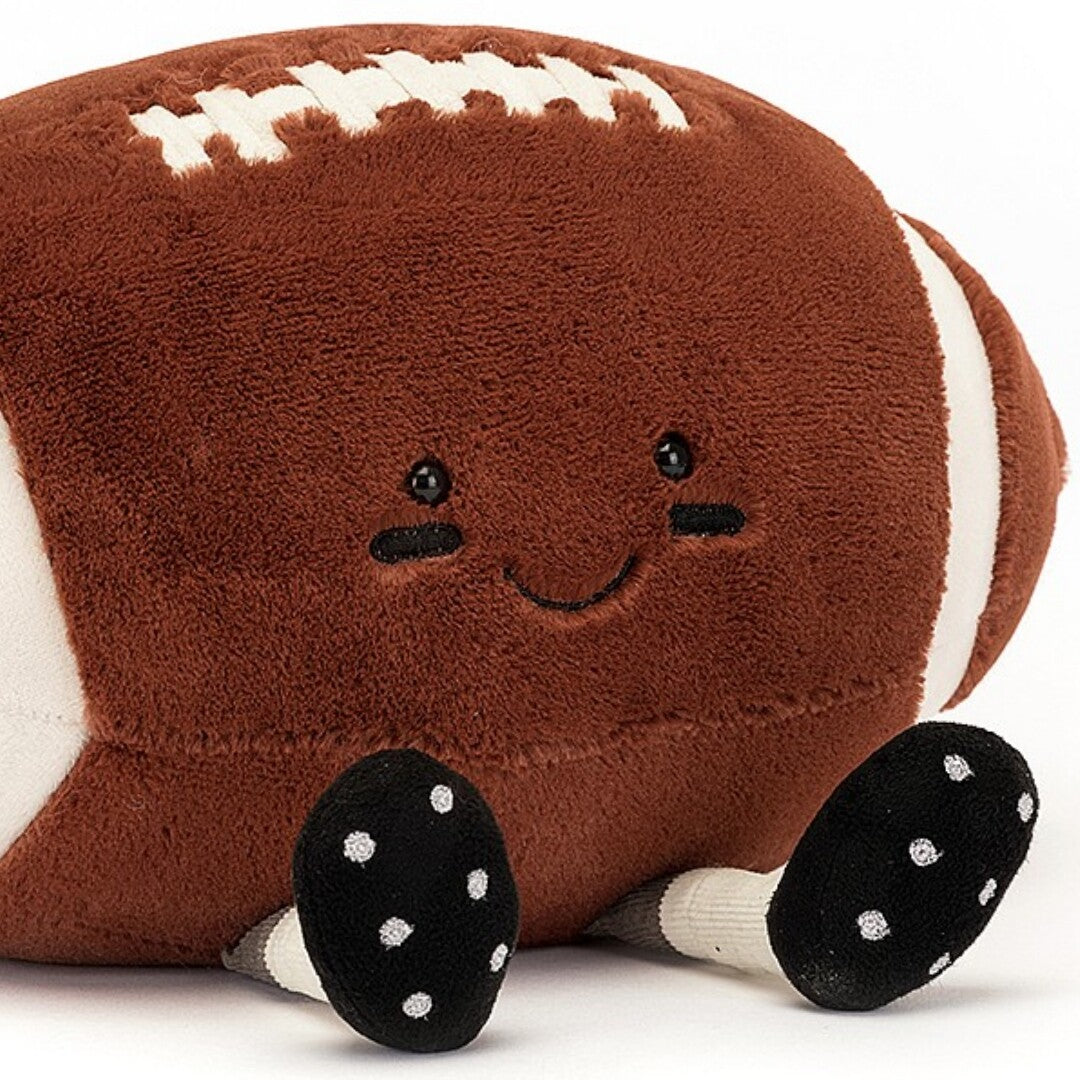 jellycat amuseables knuffelbal rugby - 28 cm | AS2USF | 1