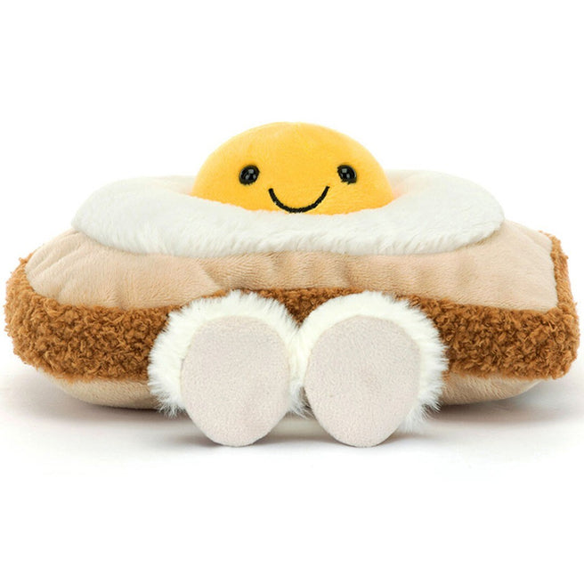 jellycat amuseables knuffelei op brood - 16 cm | A2EGGT | 0