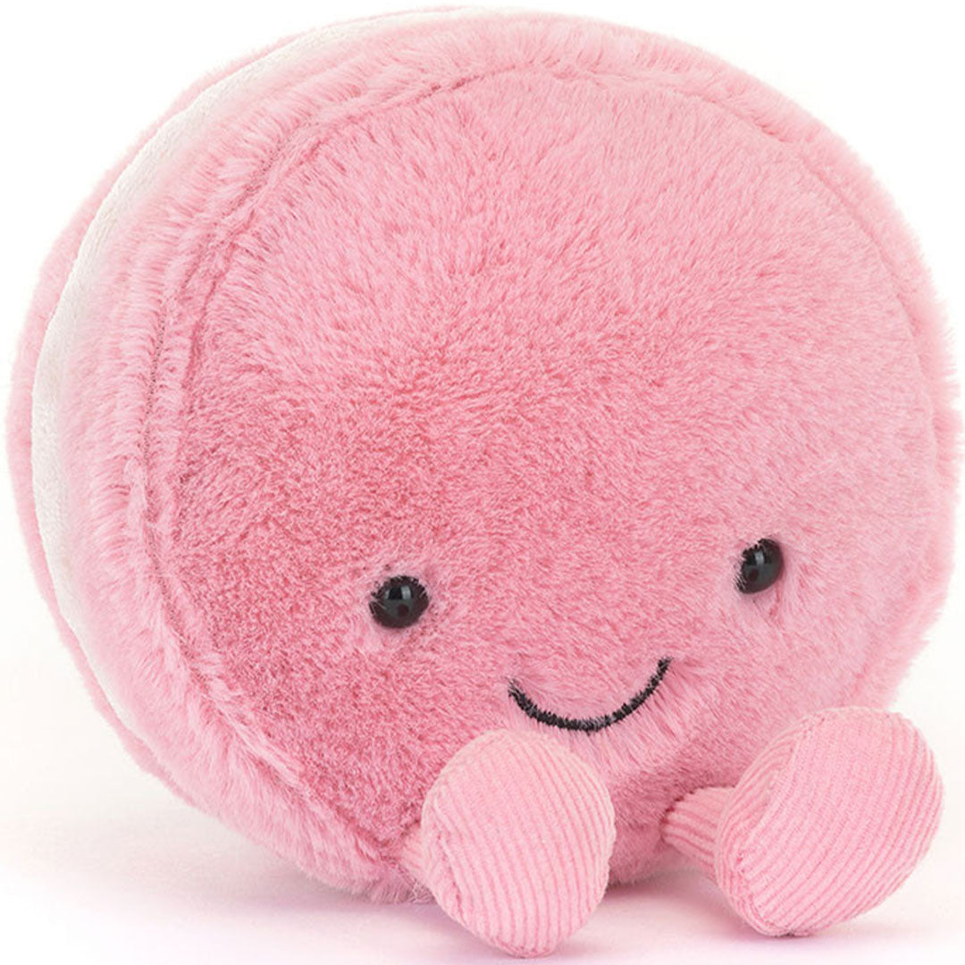 jellycat amuseables knuffelmacaron framboos - 12 cm | A6MACF | 0