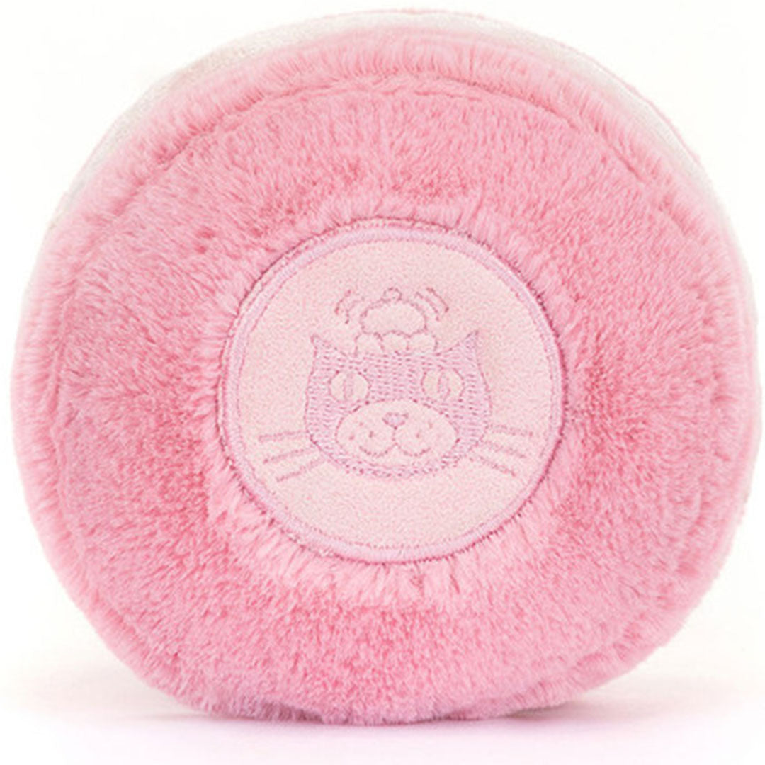 jellycat amuseables knuffelmacaron framboos - 12 cm | A6MACF | 2