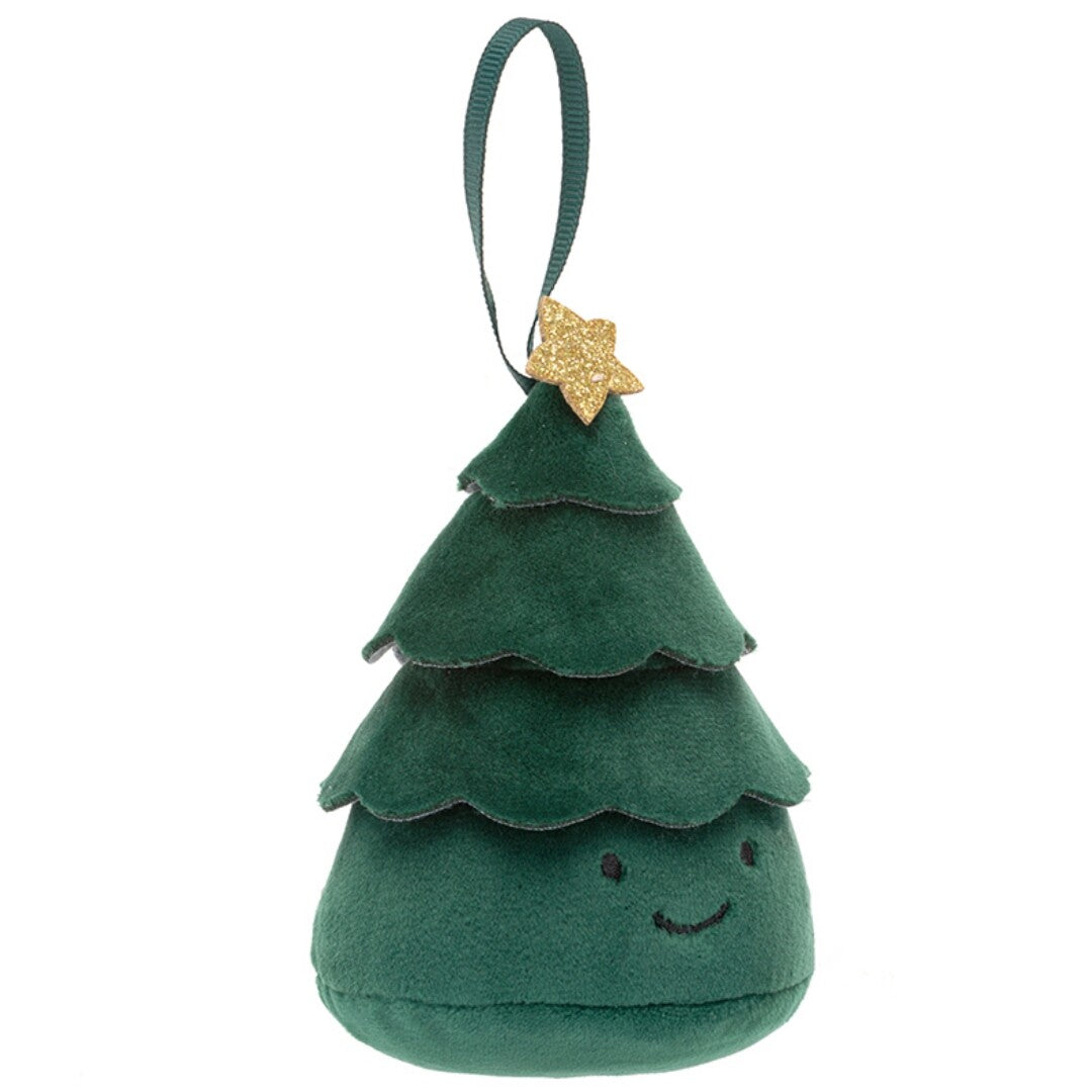 jellycat festive folly kersthanger kerstboom  - 11 cm | FFH6CT NIET AANZETTEN, BH ONTVANGEN | 0