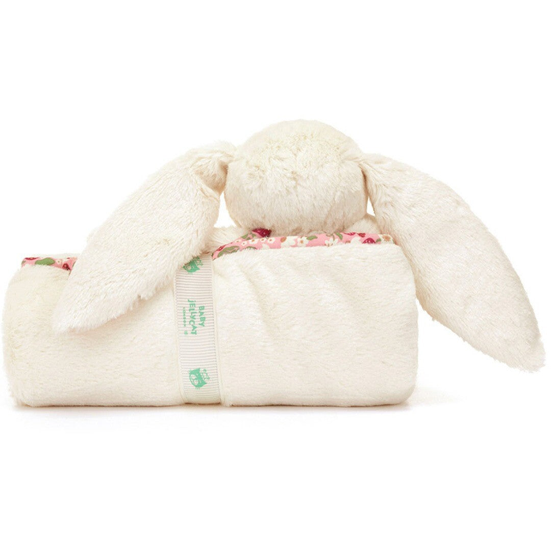 jellycat knuffeldekentje blossom cream konijn - berry - 70 cm | BLNK2MS | 2