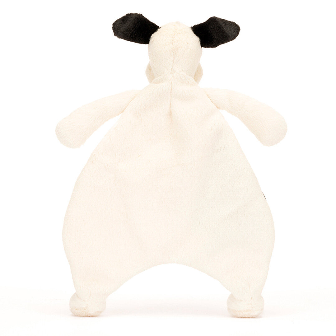 jellycat knuffeldoek bashful black and cream puppy - 27 cm  | CMF4BCP | 3