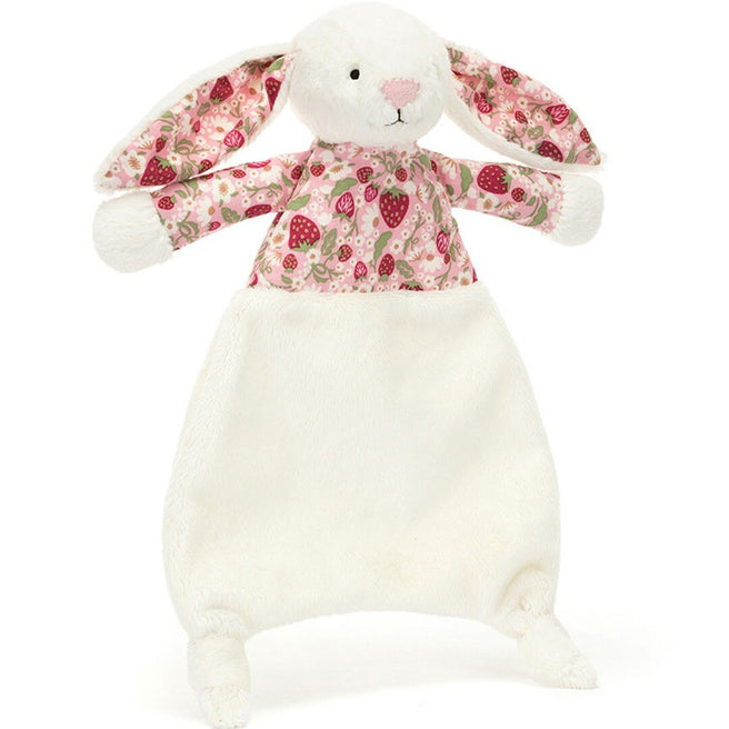 jellycat knuffeldoek blossom cream konijn - berry - 27 cm | CMF4MS | 0