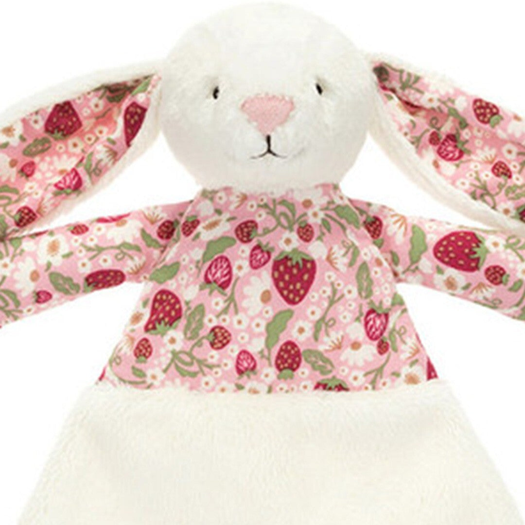 jellycat knuffeldoek blossom cream konijn - berry - 27 cm | CMF4MS | 2