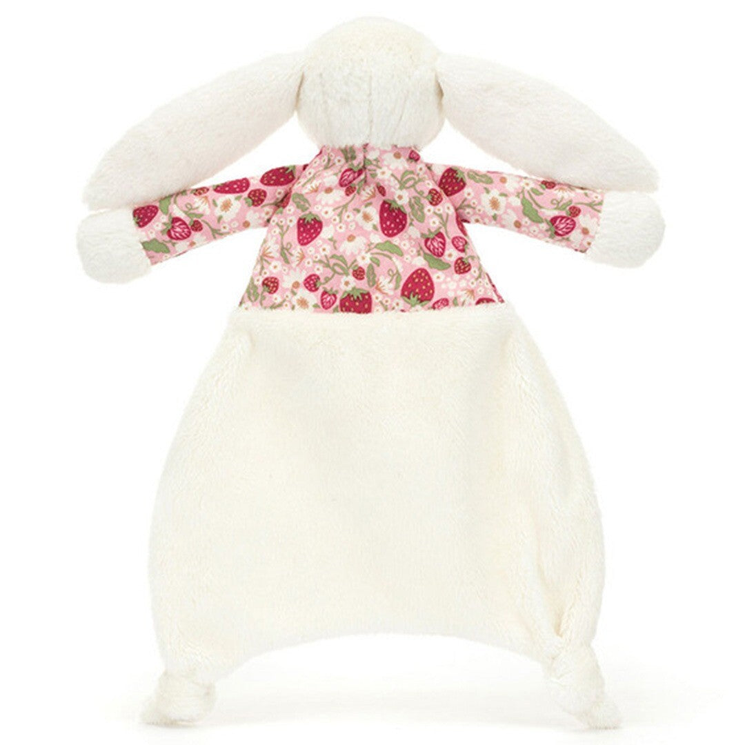 jellycat knuffeldoek blossom cream konijn - berry - 27 cm | CMF4MS | 3