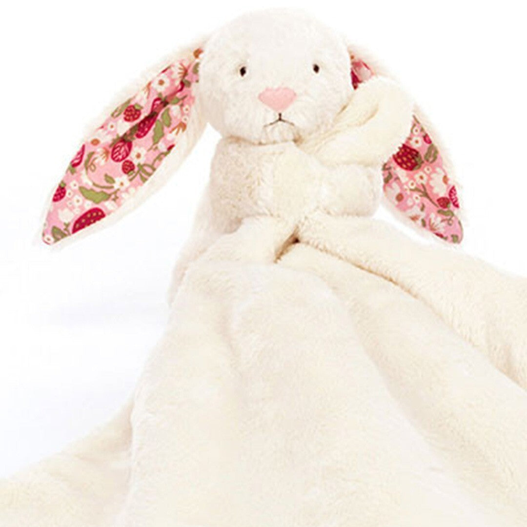 jellycat knuffeldoek blossom cream konijn - berry - 34 cm | STH4MS | 3