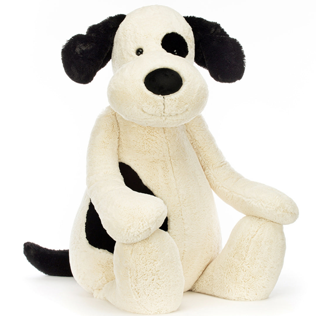 jellycat knuffelhond bashful black & cream puppy - 108 cm  | BASG1BCP | 0