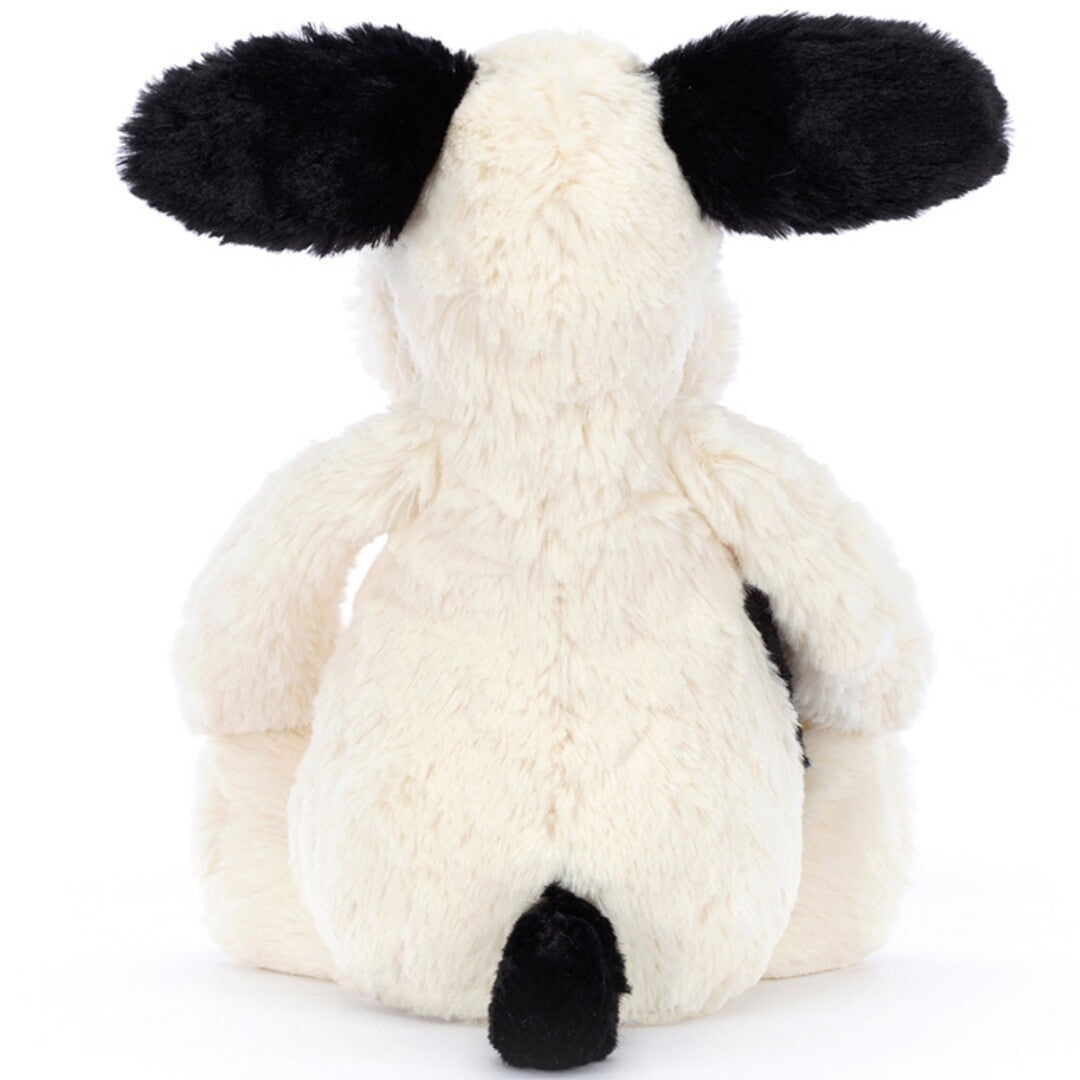 jellycat knuffelhond bashful black & cream puppy - 31 cm  | BAS3BCPN | 3