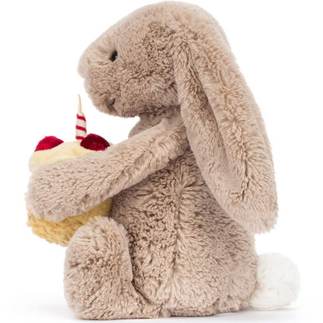 jellycat knuffelkonijn bashful bunny met verjaardagstaart - 31 cm | BAS3BEBB | 2