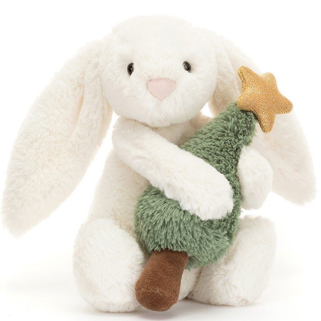 jellycat knuffelkonijn bashful kerstboom - 18 cm | BB6CT | 0