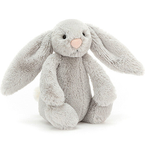 jellycat knuffelkonijn bashful silver bunny - 18 cm   | BASS6BSNN | 0