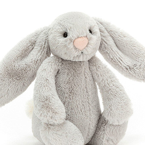 jellycat knuffelkonijn bashful silver bunny - 18 cm   | BASS6BSNN | 1