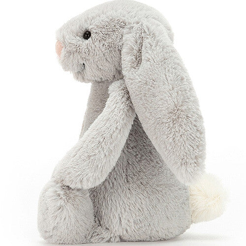 jellycat knuffelkonijn bashful silver bunny - 18 cm   | BASS6BSNN | 2