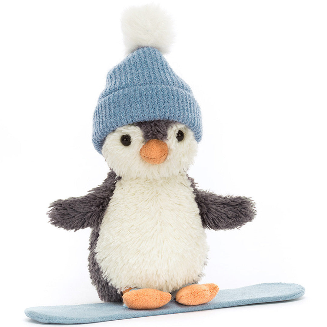 jellycat knuffelpinguïn peanut snowboard - 12 cm | 1