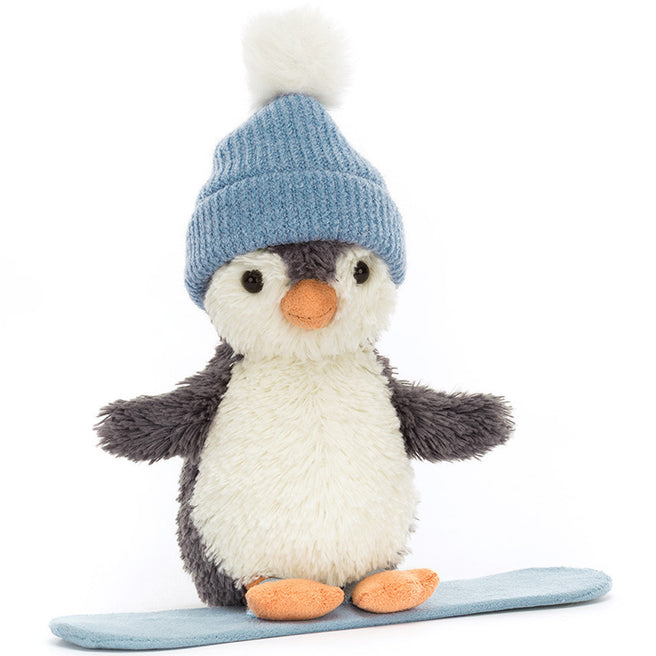 jellycat knuffelpinguïn peanut snowboard - 12 cm | 1