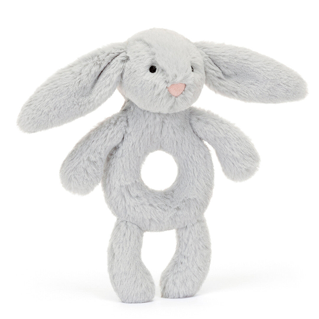 jellycat rammelaar bashful silver konijn - 18 cm  | BRR4BS | 0