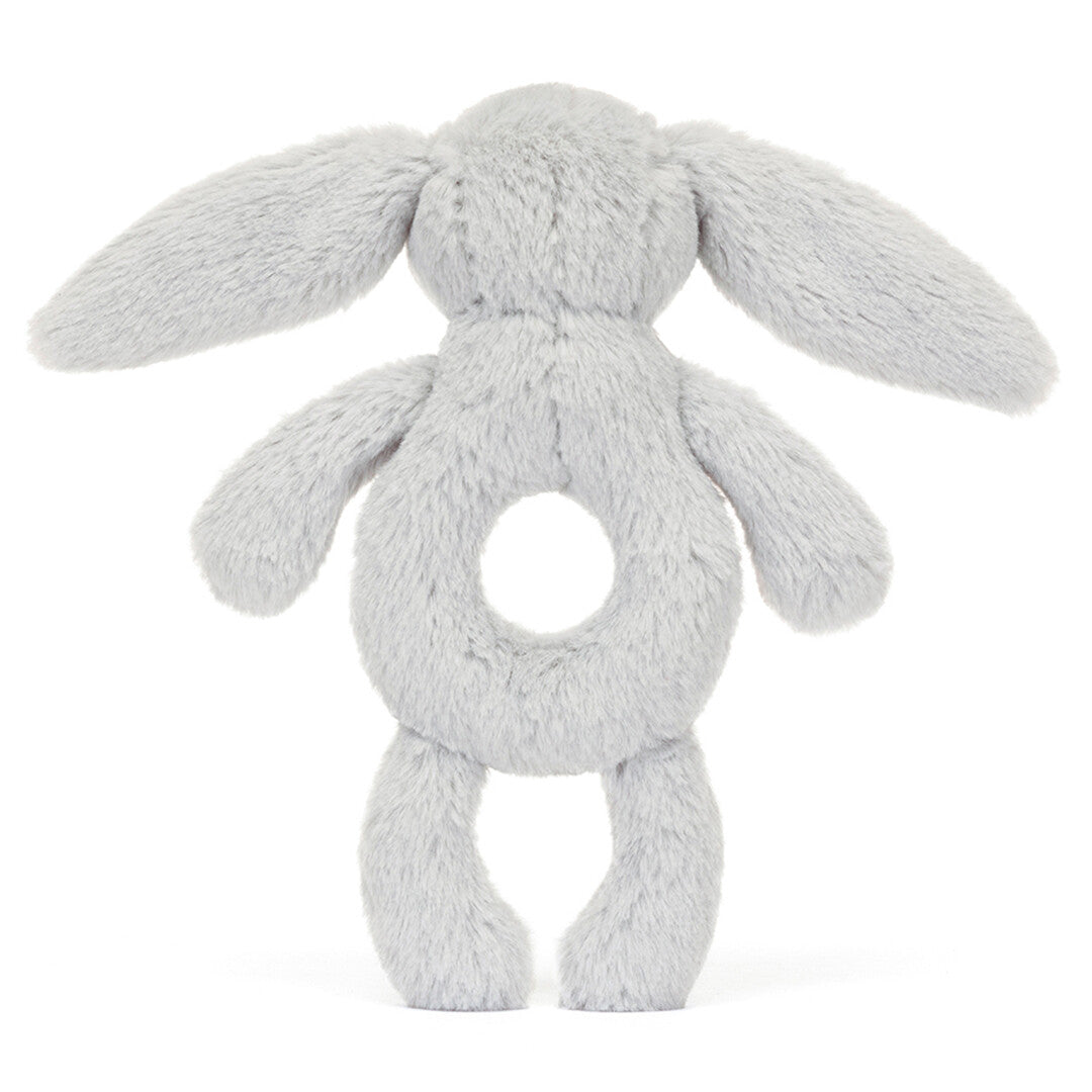 jellycat rammelaar bashful silver konijn - 18 cm  | BRR4BS | 2