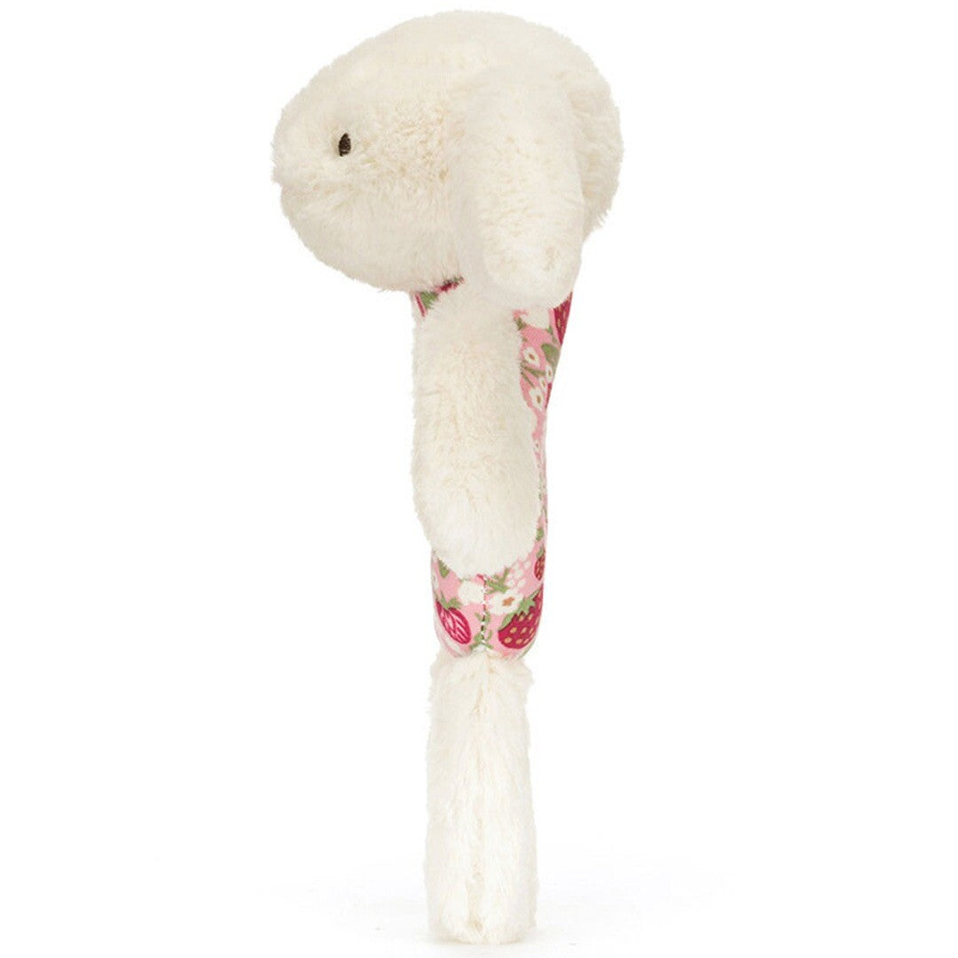 jellycat rammelaar blossom cream konijn - berry - 18 cm   | BRR4MS | 1