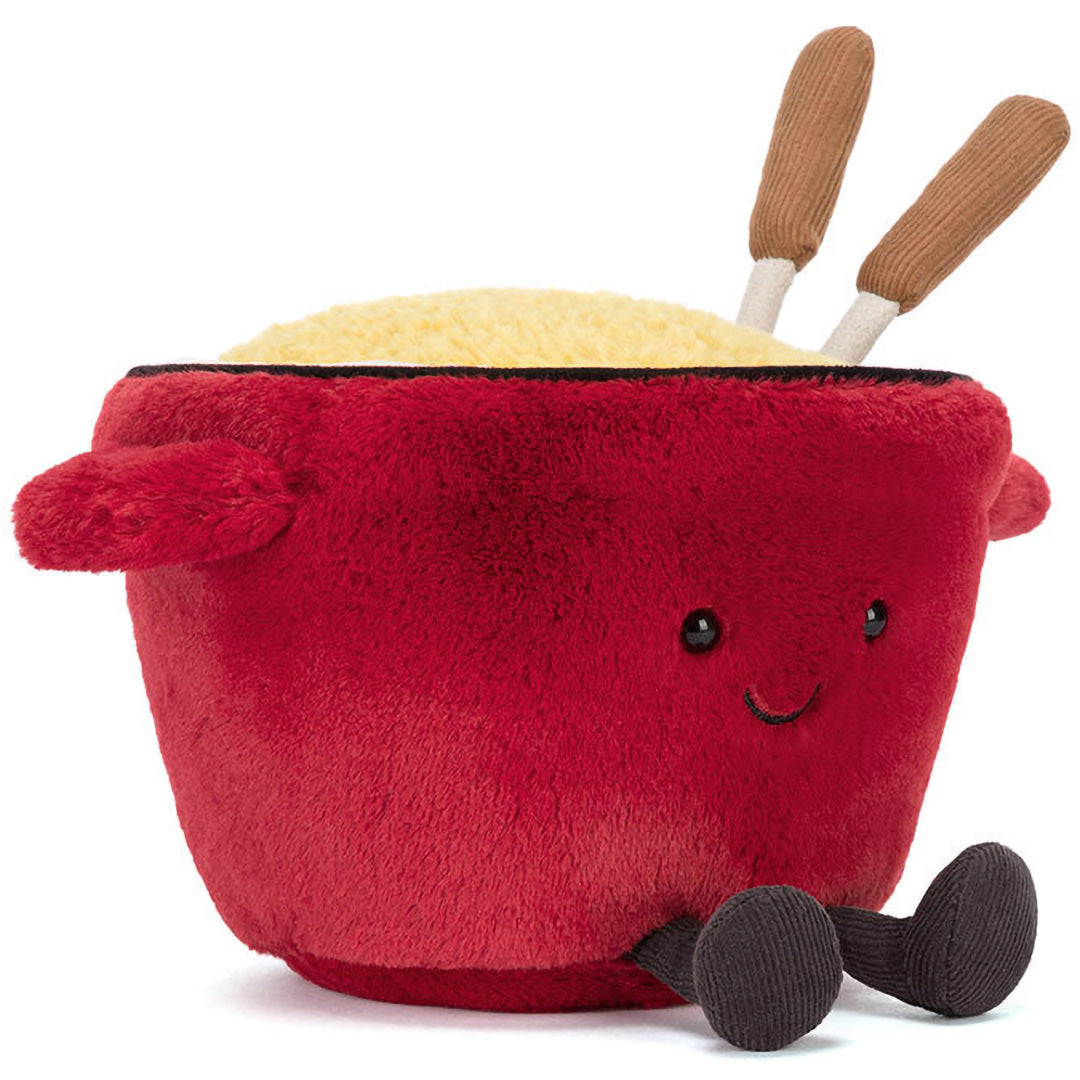 jellycat amuseables knuffelkaasfondue - 20 cm | A4CFN | 0
