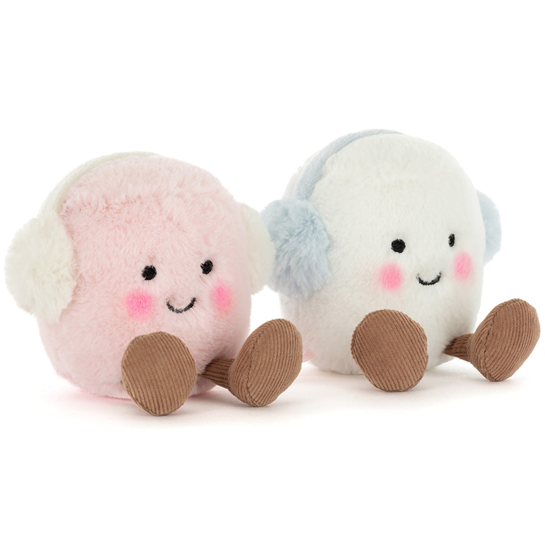 jellycat amuseables knuffelmarshmallows toastie pink and white - 16 cm | A6MPWT | 0