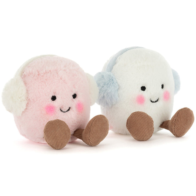 jellycat amuseables knuffelmarshmallows toastie pink and white - 16 cm | A6MPWT | 0