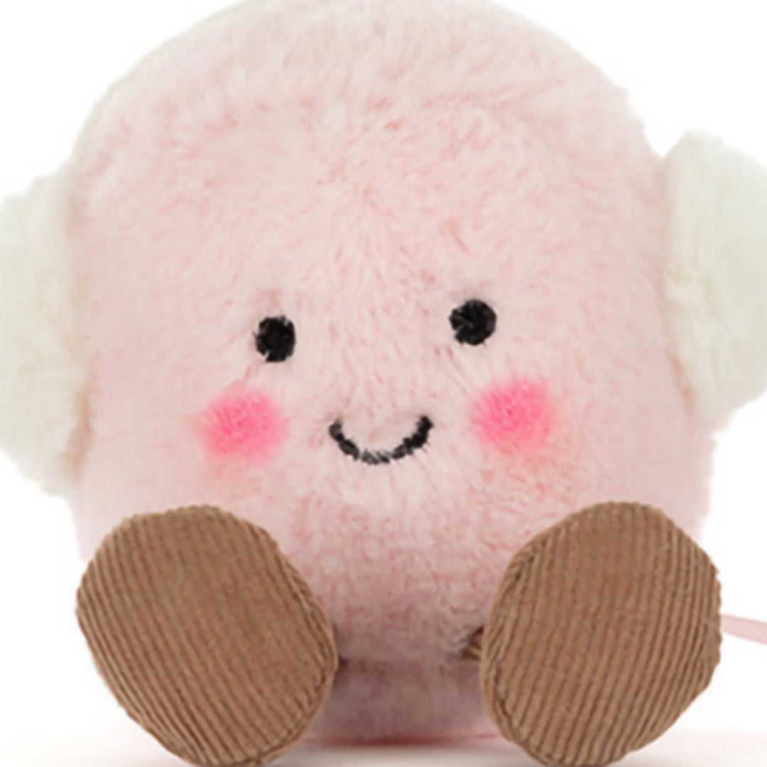 jellycat amuseables knuffelmarshmallows toastie pink and white - 16 cm | A6MPWT | 4