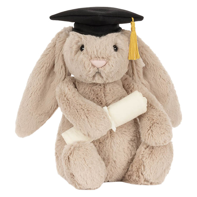 jellycat knuffelkonijn bashful bunny in afstudeer outfit - 31 cm | BAS3GRAD | 1