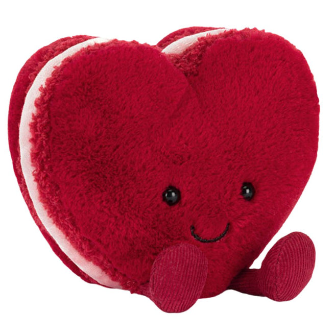 jellycat amuseables knuffel macaron hartje arlette - 13 cm | A4MACHR | 1