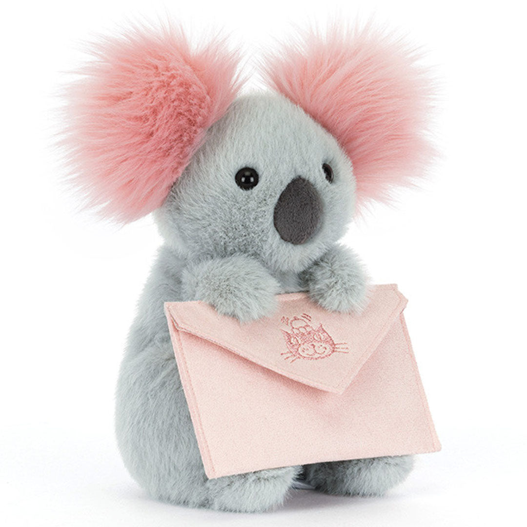 jellycat knuffelkoala met envelop - 20 cm | MES6K | 1