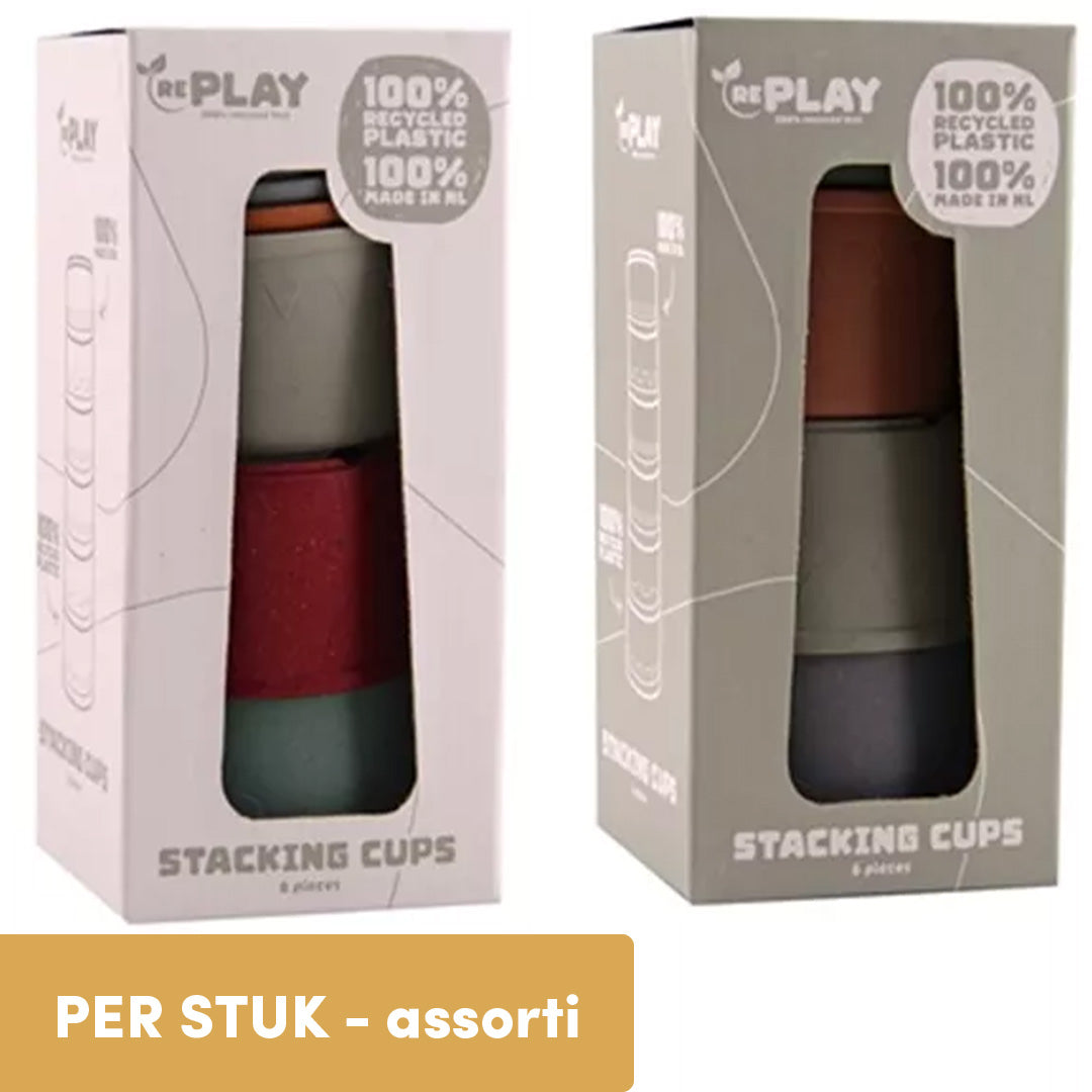johntoy stappelbeker - 6st - assorti | JT30041 | 