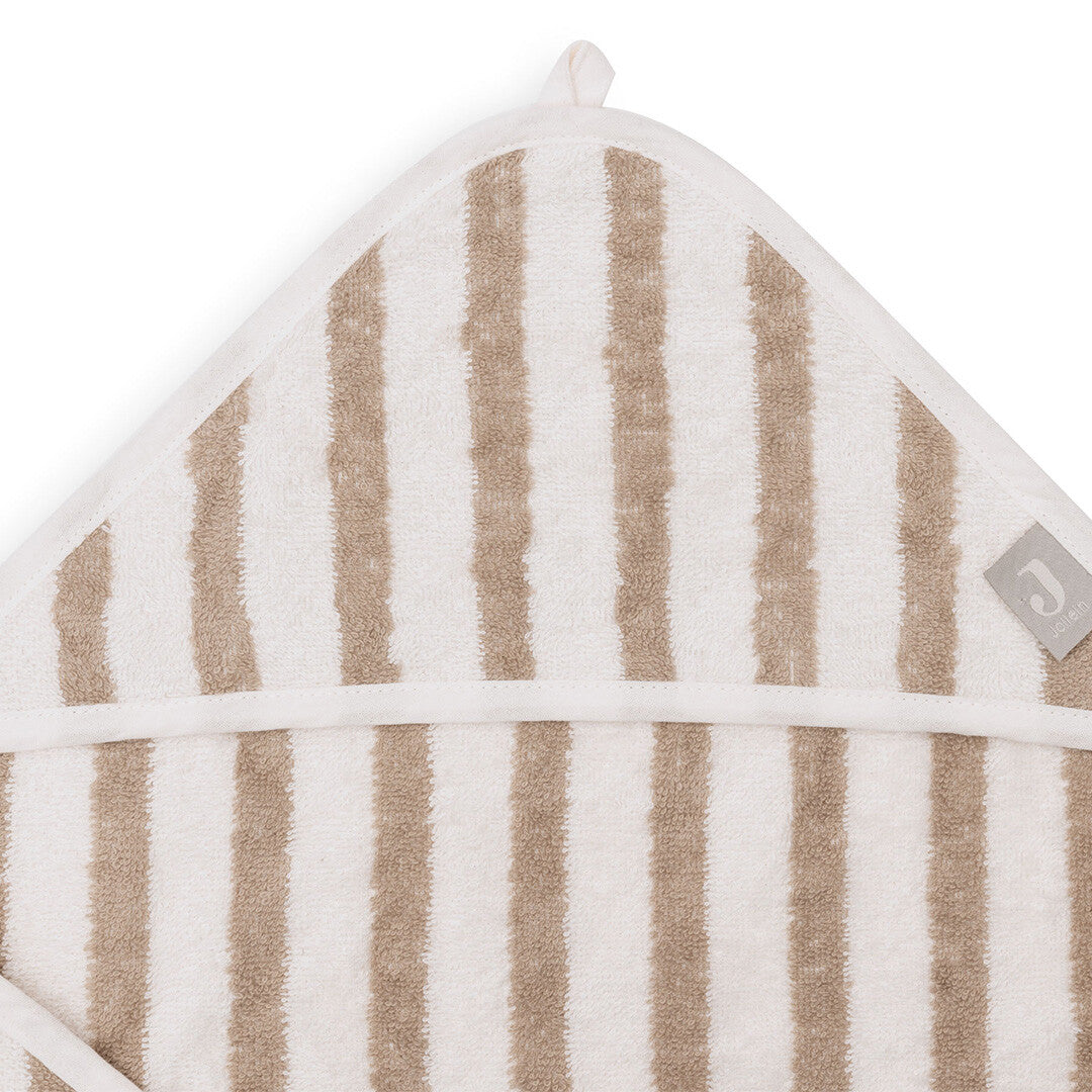 jollein badcape stripe terry - olive green - 75x75 cm | 534-514-67058 | 3