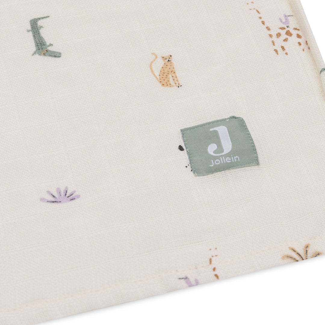 jollein hydrofiele multidoeken 115x115 cm - jungle jambo - 2st | 535-852-67090 | 3