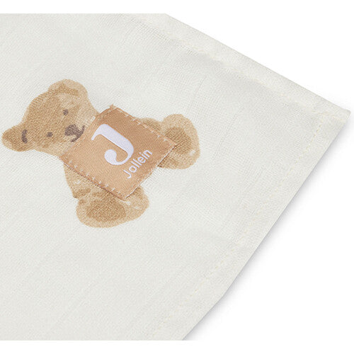 jollein hydrofiele multidoeken 115x115 cm - teddy bear - 2st | 535-852-66095 | 2