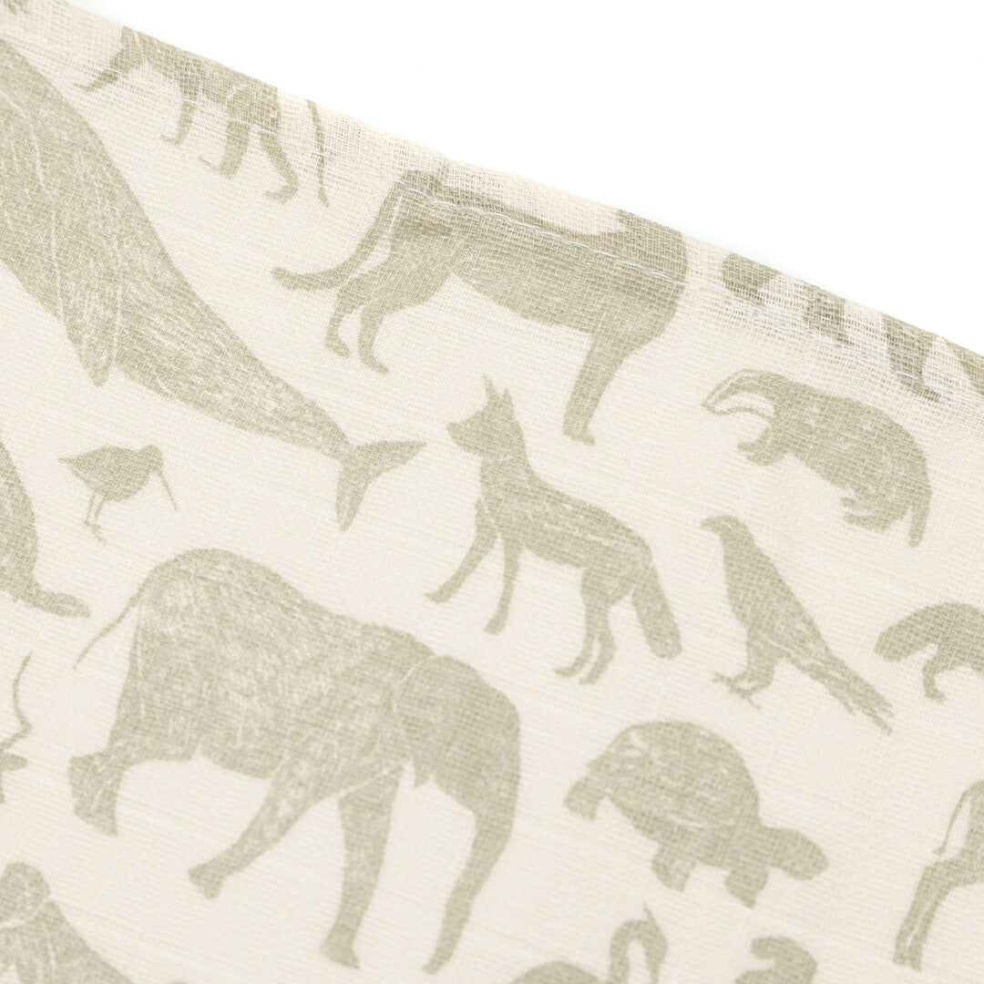 jollein hydrofiele multidoeken 70x70 cm - animals - olive green - 3st | 535-851-67043 | 1