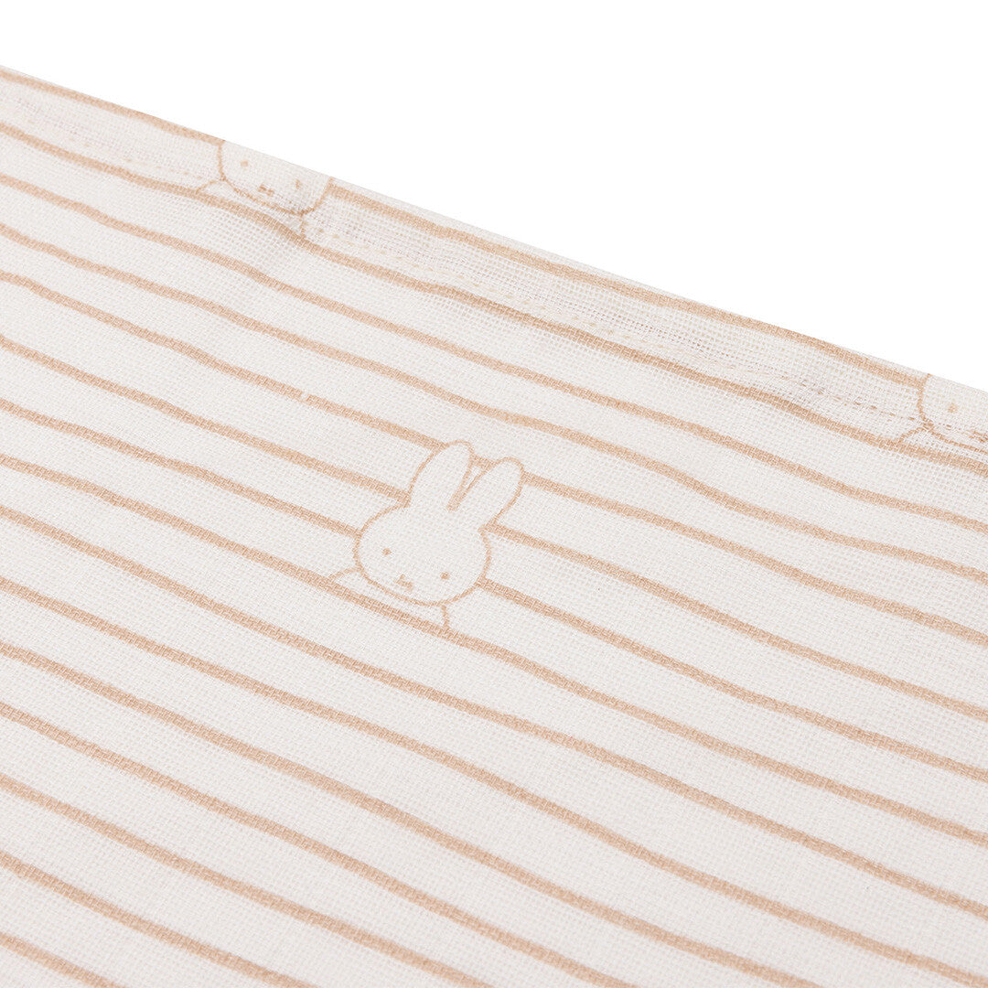 jollein hydrofiele multidoeken 70x70 cm - miffy stripe biscuit - 3st | 535-851-68007 | 2