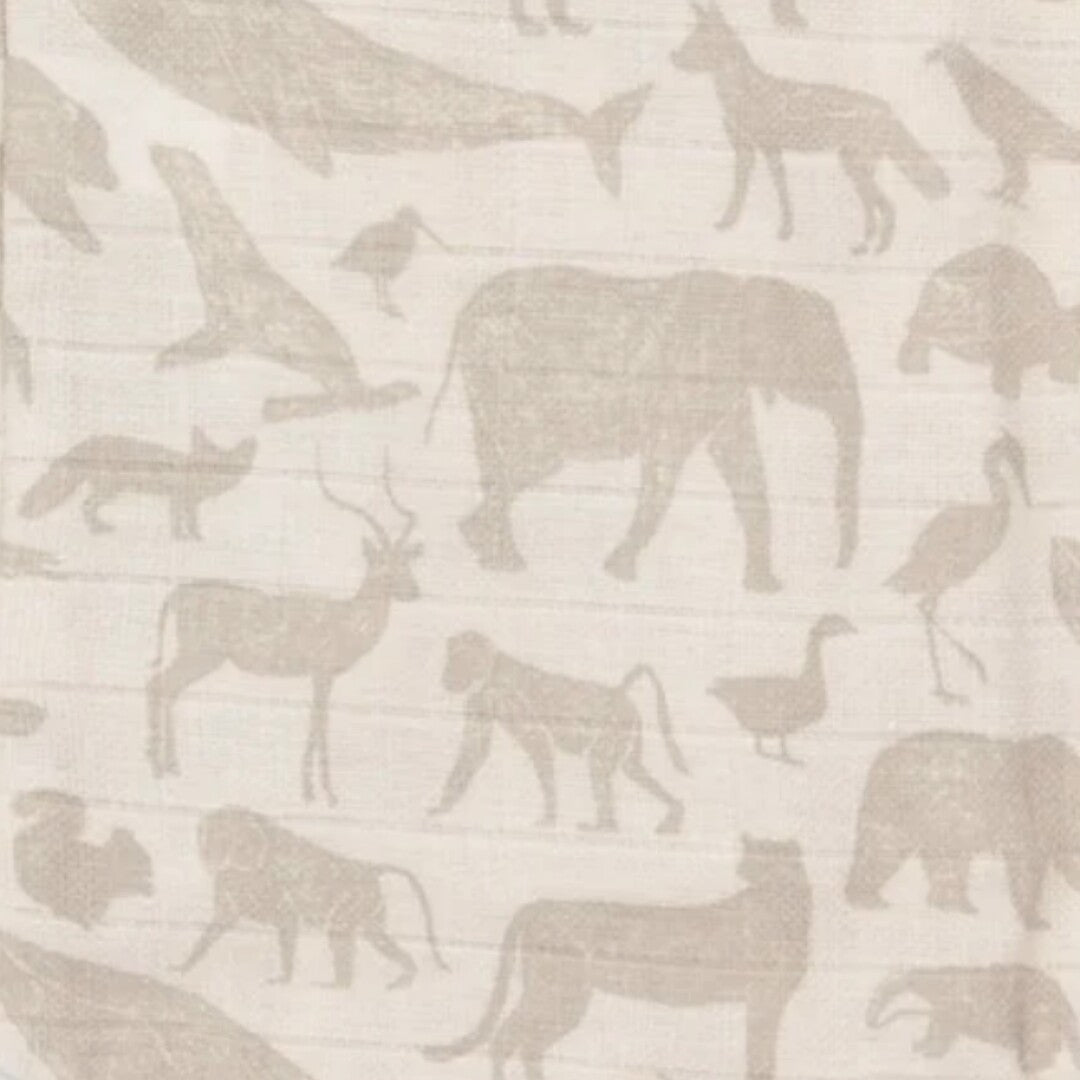 jollein hydrofiele washandjes animals - nougat - 3st  | 536-848-67044 | 1