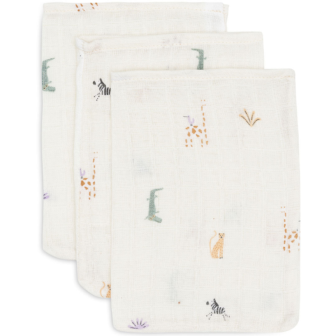 jollein hydrofiele washandjes jungle jambo - 3st | 536-848-67090 | 0