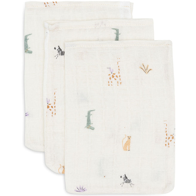jollein hydrofiele washandjes jungle jambo - 3st | 536-848-67090 | 0