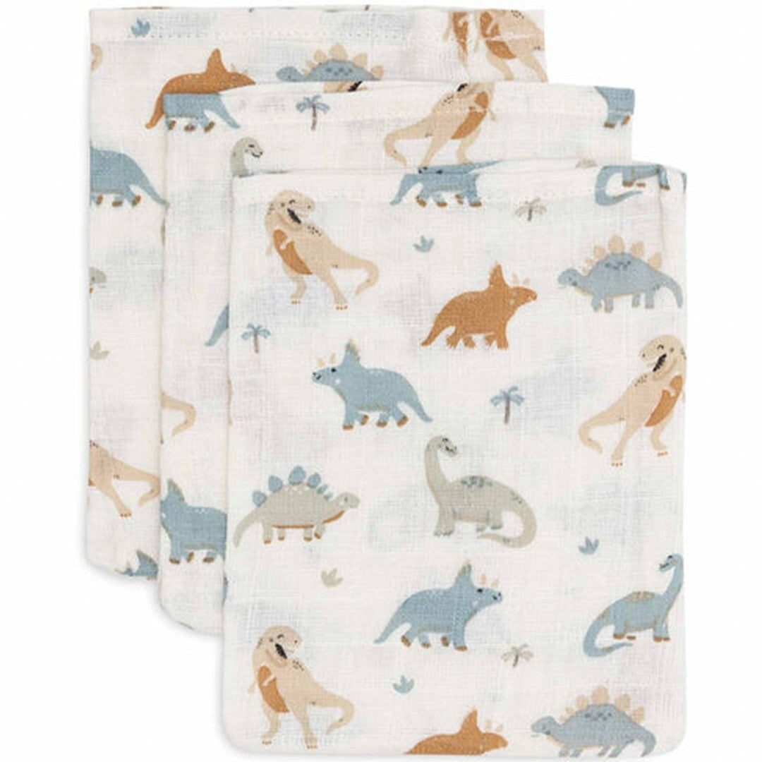 jollein hydrofiele washandjes roarsome - 3st | 536-848-67100 | 0